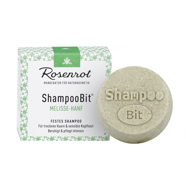 Rosenrot ShampooBit - festes Shampoo Melisse-Hanf 55 g (in Schachtel)