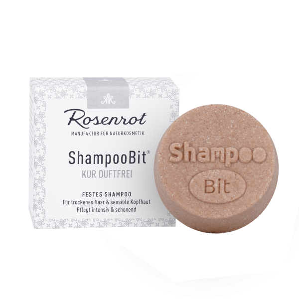 Rosenrot ShampooBit - festes Shampoo Kur Duftfrei 55 g (in Schachtel)