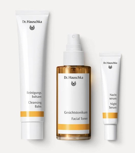 Dr. Hauschka 3in1 Set Nacht Pflege Reinigungsbalsam Gesichtstonikum Nachtserum