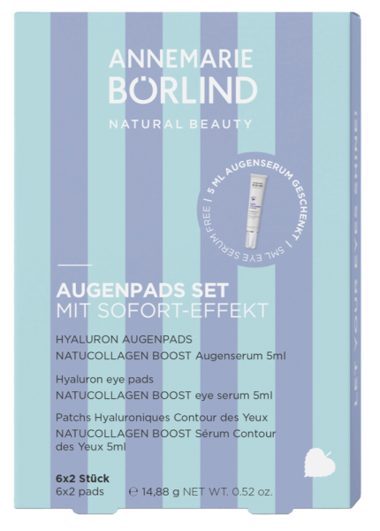 ANNEMARIE BÖRLIND 6x2 HYALURON AUGENPADS mit Sofort-Effekt + 5 ml Augenserum