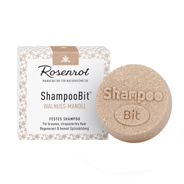 Rosenrot ShampooBit - festes Shampoo Walnuss-Mandel 55 g (in Schachtel)