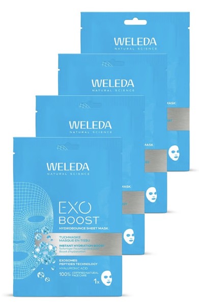 Weleda 4x Exo Boost Hydrobounce Tuchmaske Set